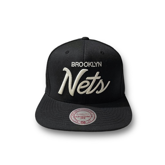 Mitchell & Ness NBA‎ Brooklyn Nets Adjustable Leather Strap Hat Wool Blend OSFM - Picture 1 of 7
